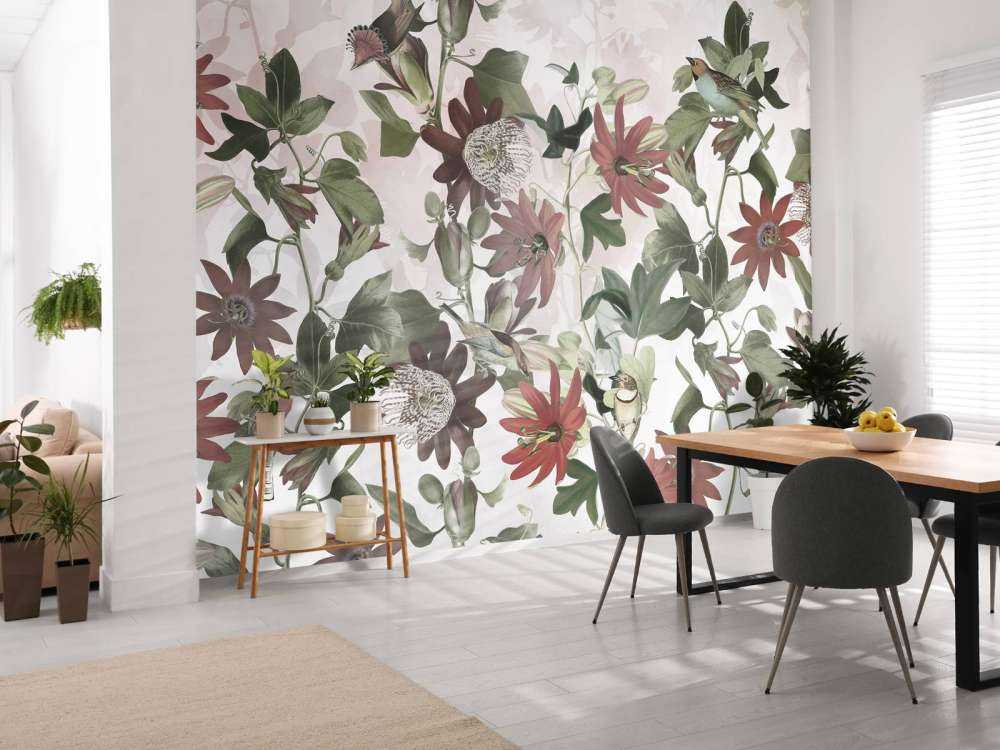 Sju fåglar i förtrollad lövverk - Blush Garden