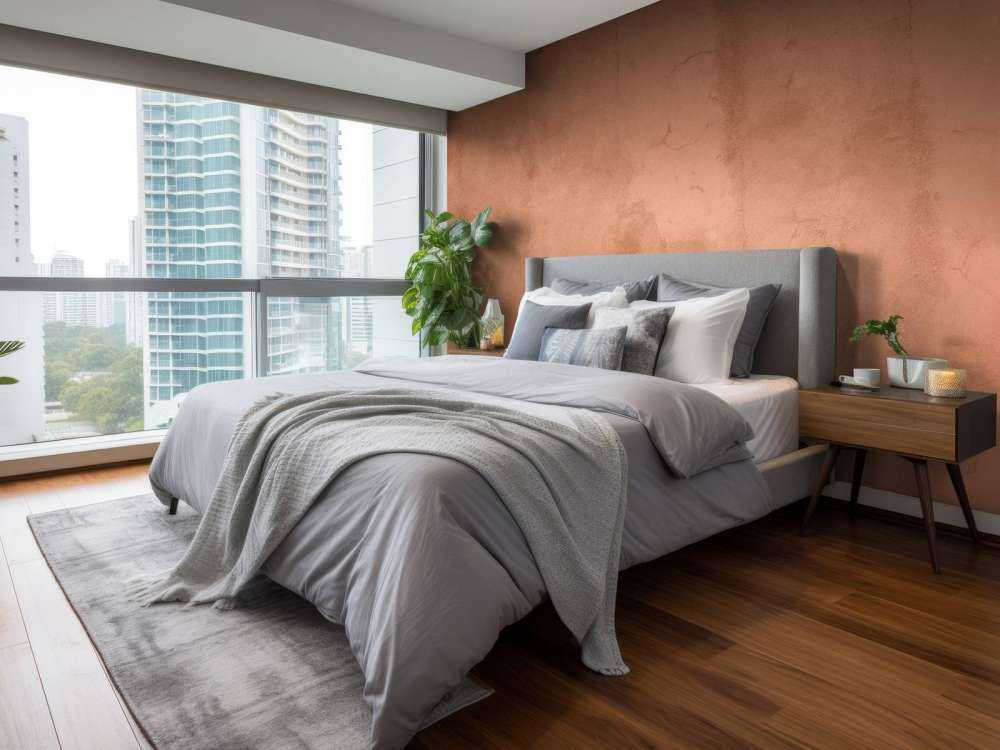 Betong med terrakottafarge