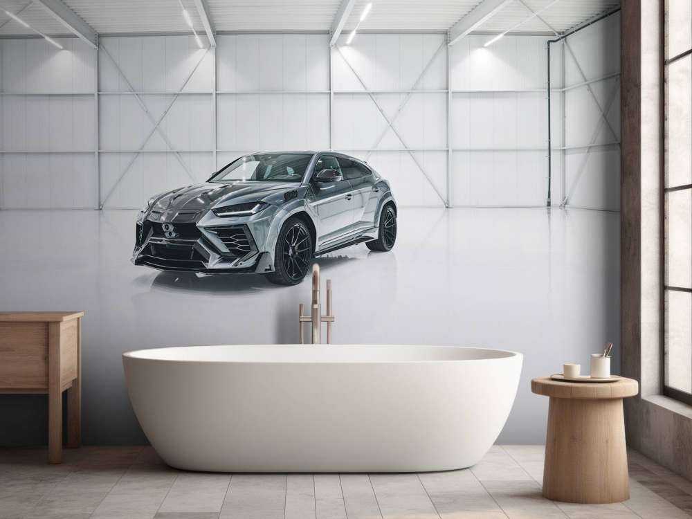 Lamborghini i hvit hall