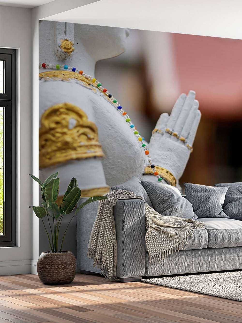 Hvitt og gull Buddha Temple Complex Bangkok (Thailand)