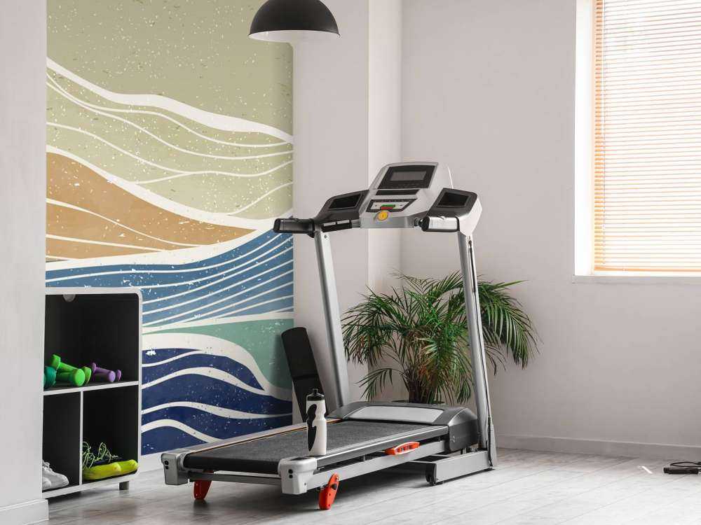 Fargede havbølger med solen