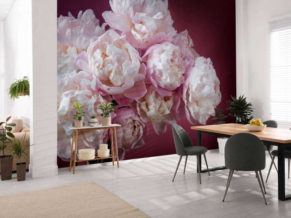 haug med rosa peoner