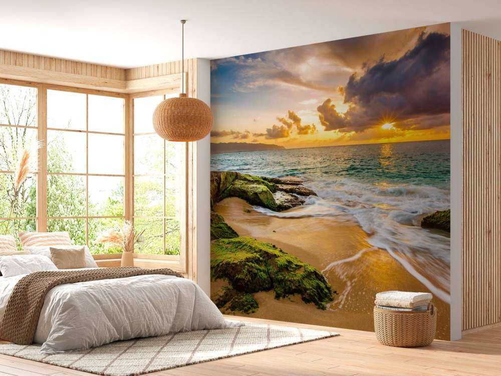 En vakre hawaiisk solnedgang