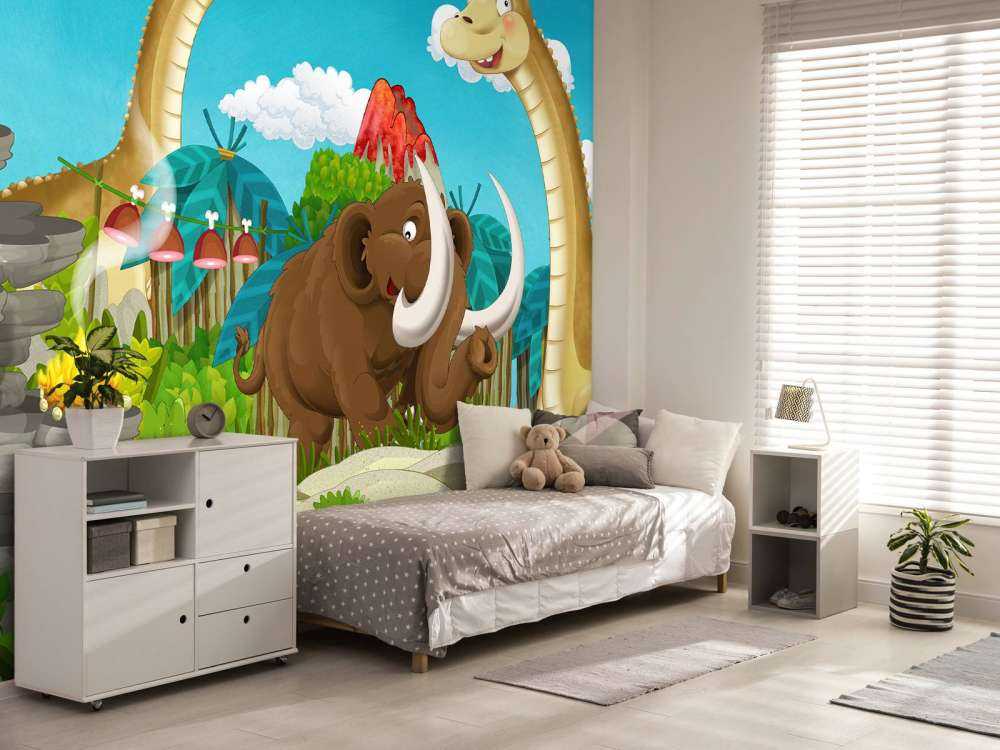 Dinosaur og en mammut