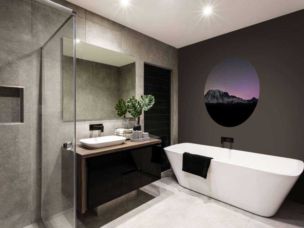 Mount Rainier med nordlys