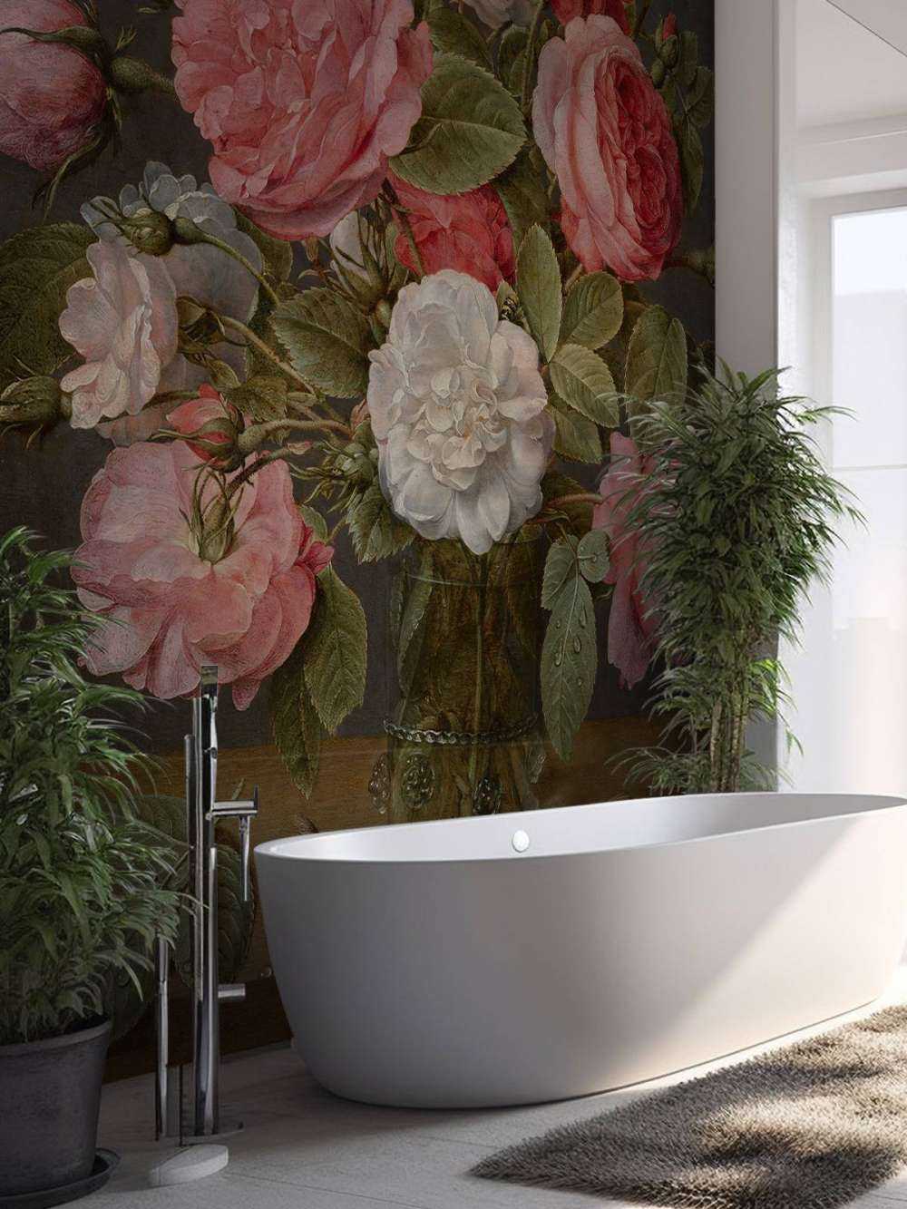 Roser i en glassvase