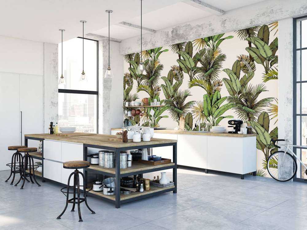 Tropiske palme- og bananblader