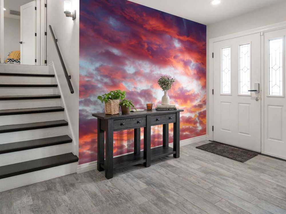 solnedgang på himmelen