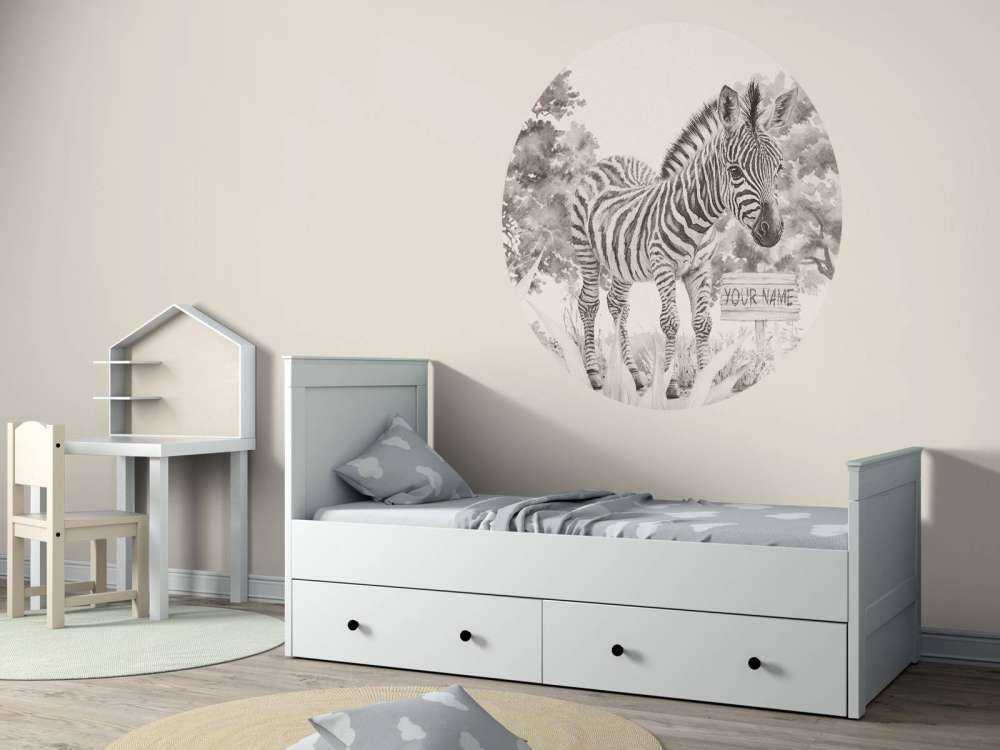 Ung sebra i naturen beige