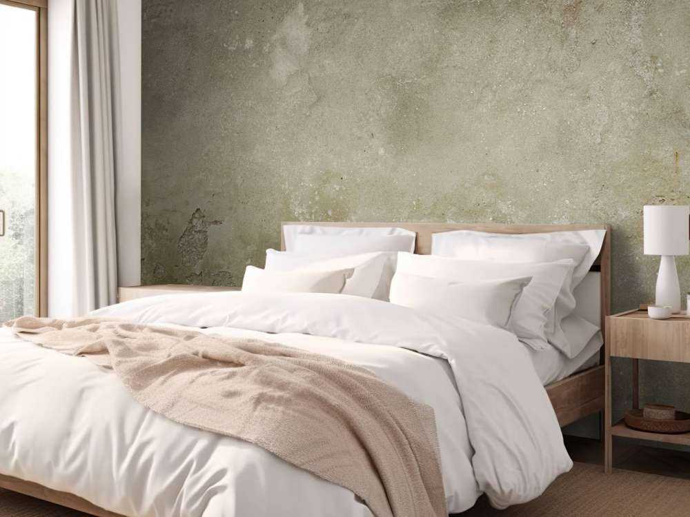 Gammel vegg med forvitret stukkatur