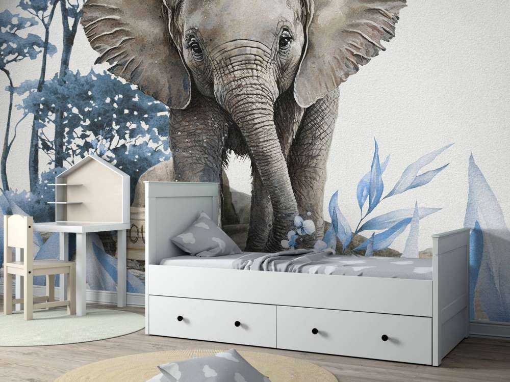 Elefant i jungelen blå