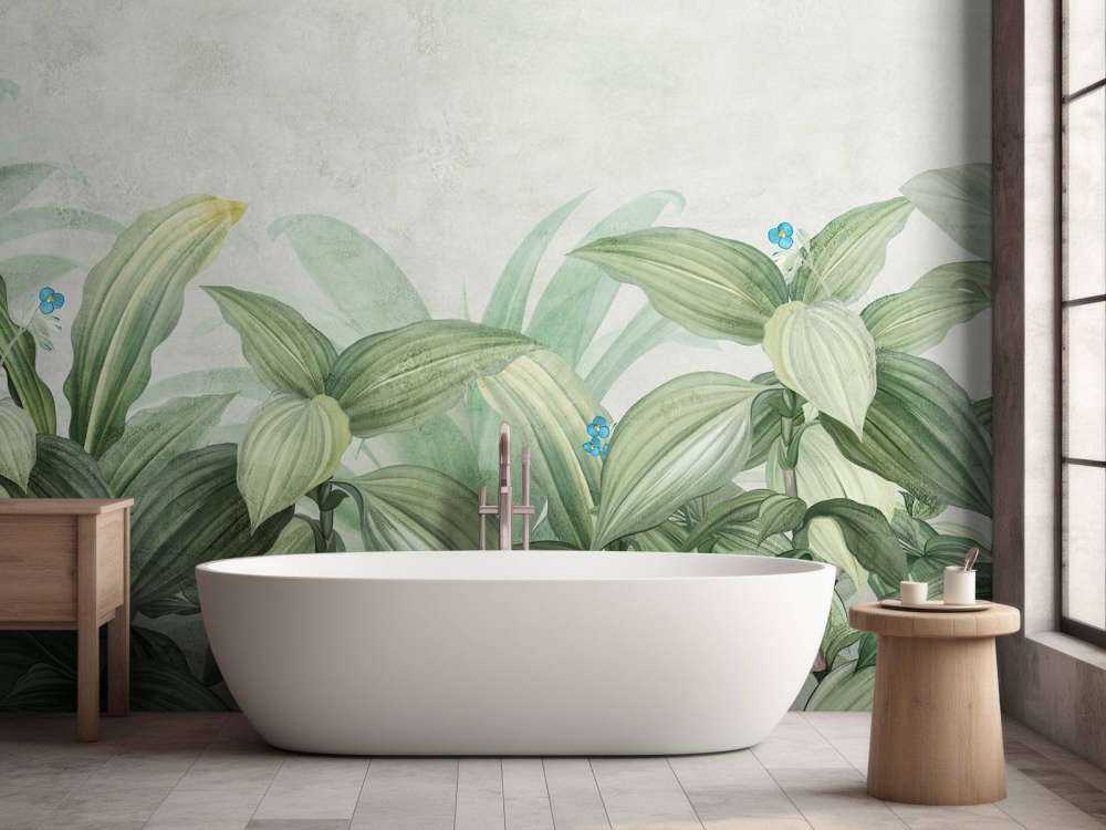 Broket gress med blomster