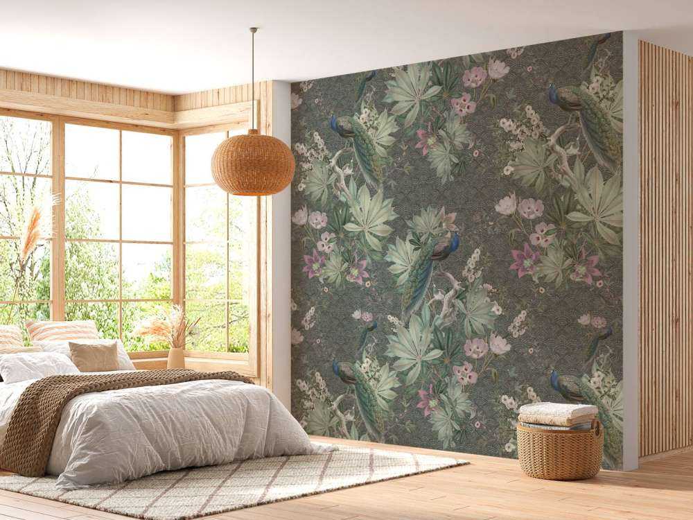 Vintage hagepåfugler - mørkegrønn