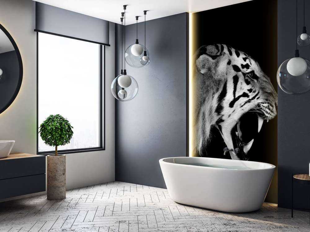 Brølende tiger svart