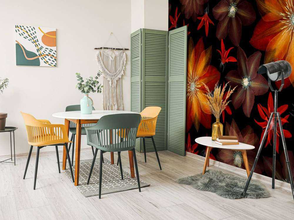 Røde klematisblomster