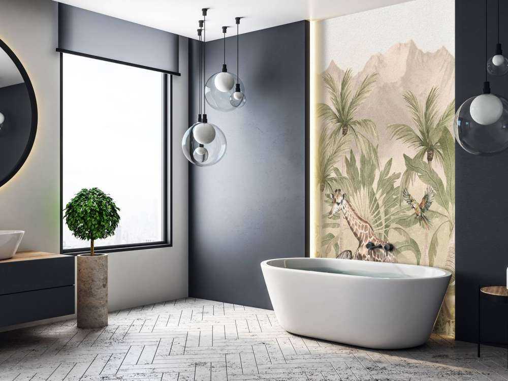 Fjellandskap med dyr