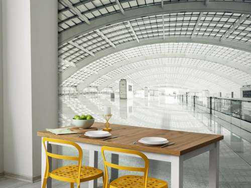 Moderne hall med avrunding