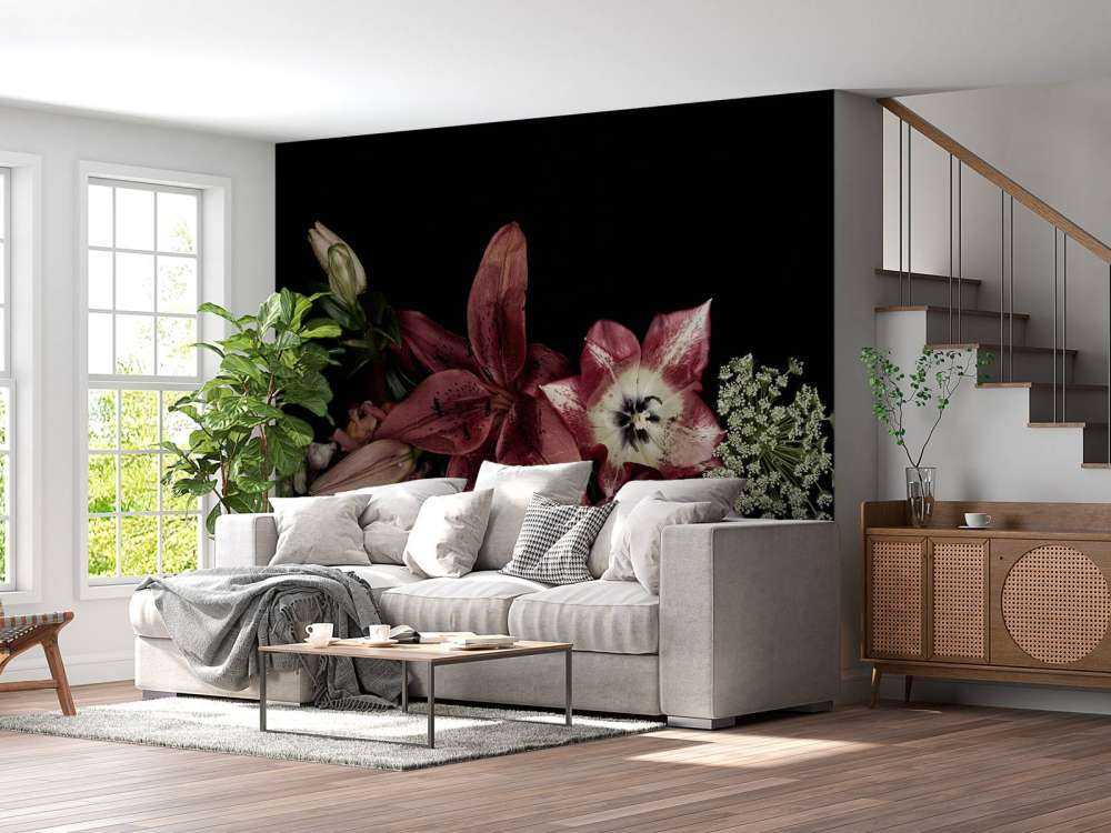 Kompositt fargerike blomster