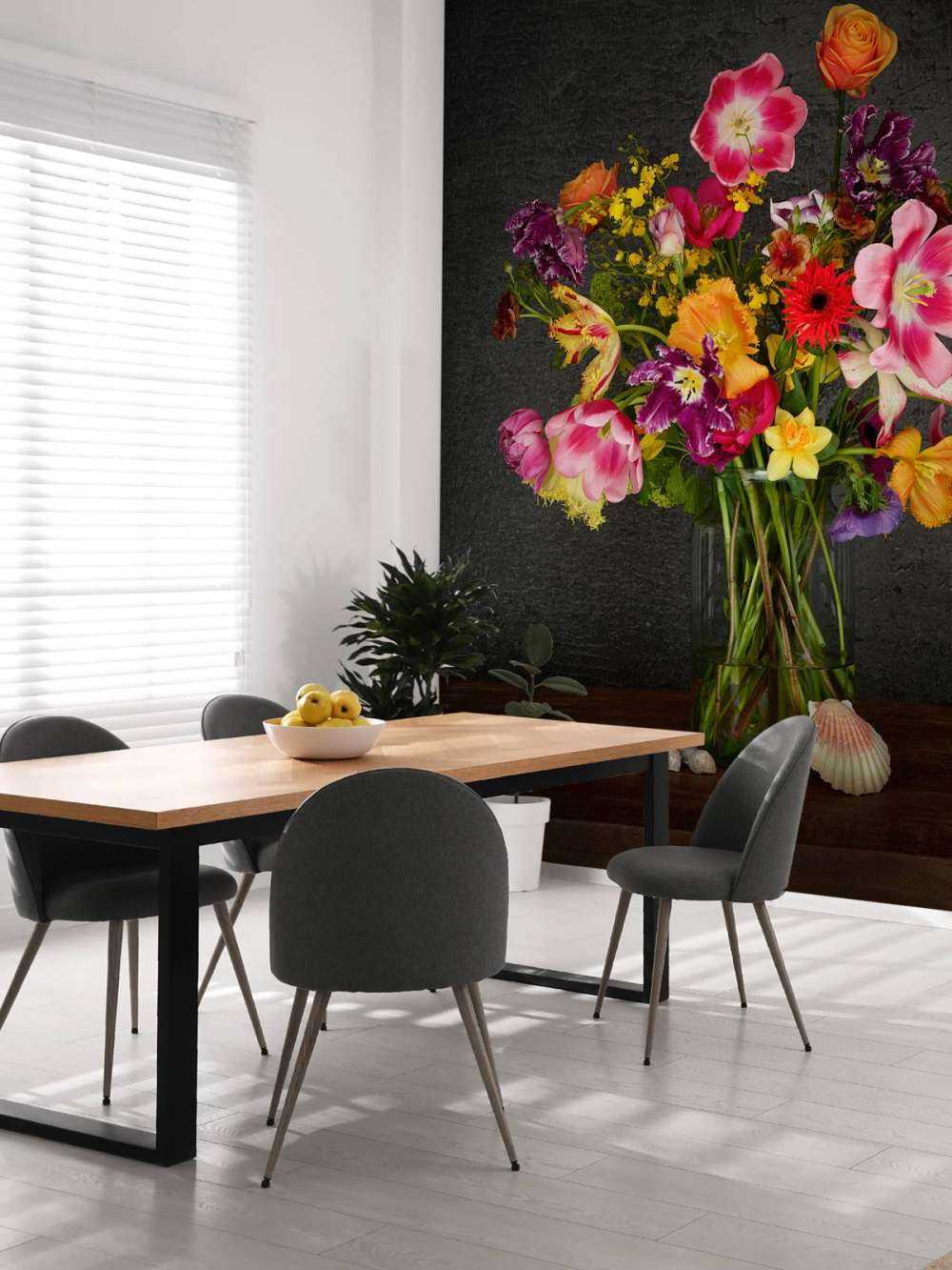 Fargerik blomsterbukett
