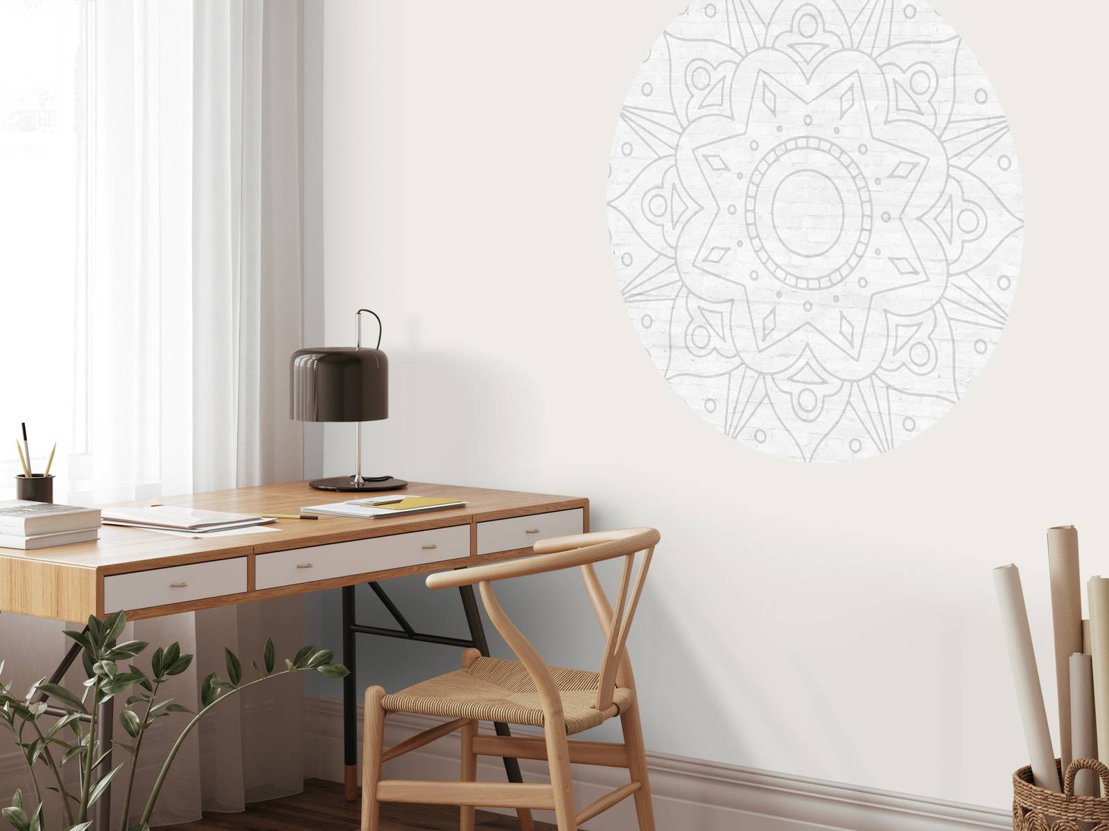 Geometrisk grå mandala