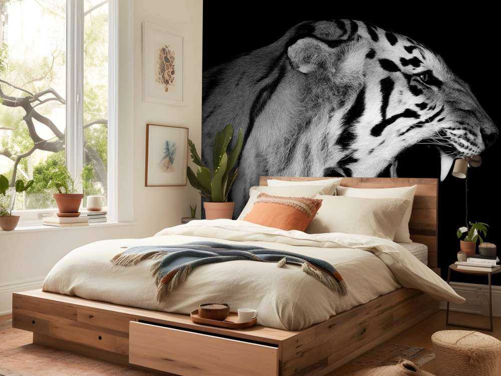 Brølende tiger svart