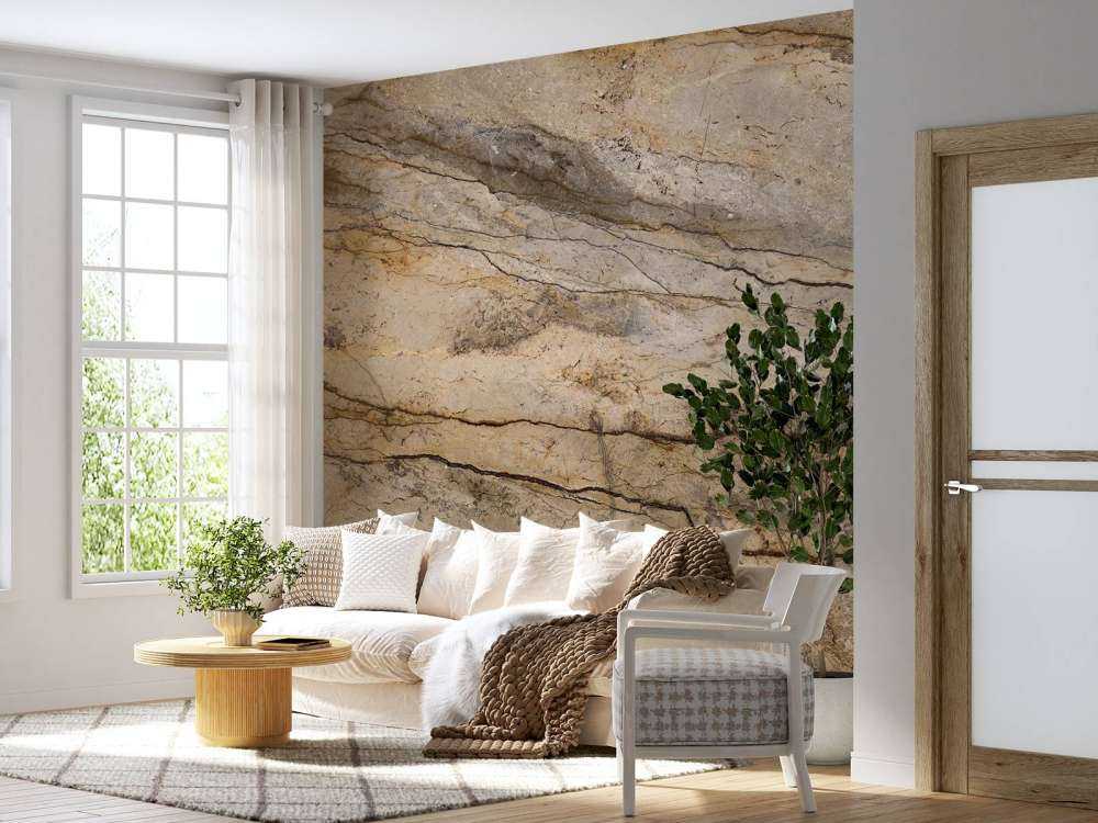 Marmor med sandfarge