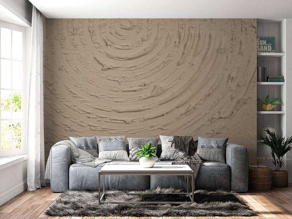 Runde former og linjer i taupe
