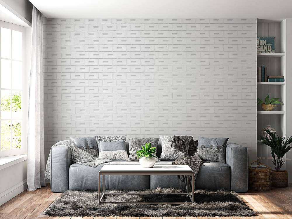 Moderne hvite murstein