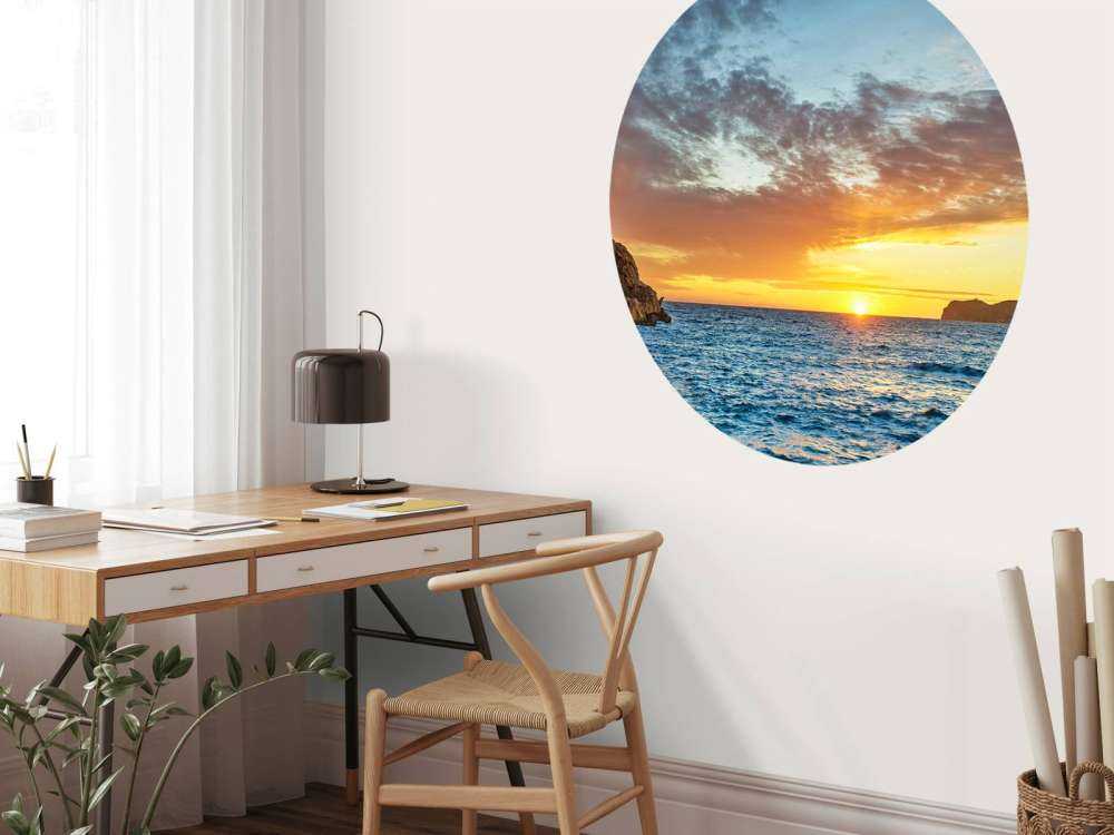 solnedgang på en øy