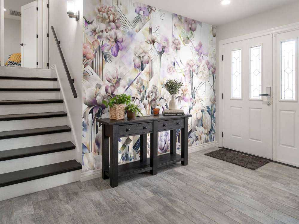 Kjempestore akvarelliris i fiolett