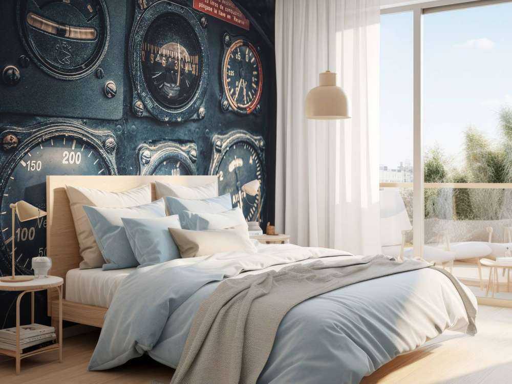 Vintage fly cockpit detalj