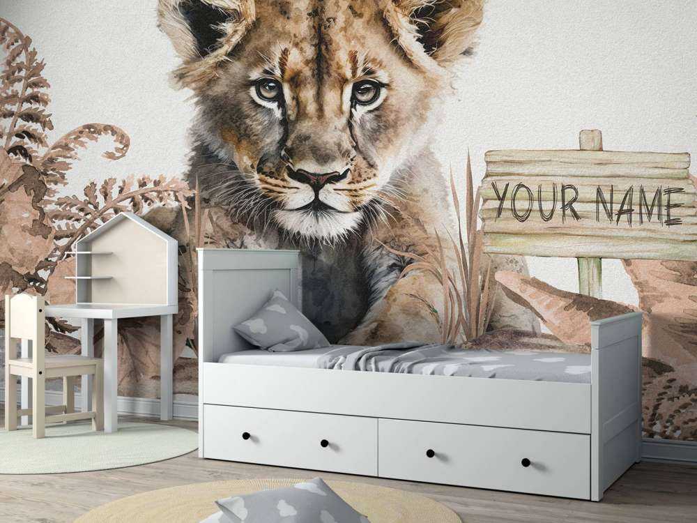 Løveunge i junglen taupe