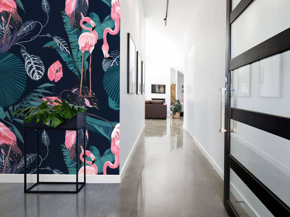 Vilde lyserøde flamingoer