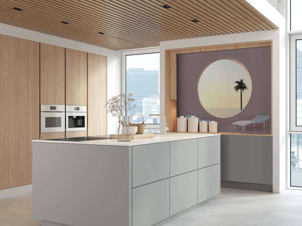 Pink væg med cirkel