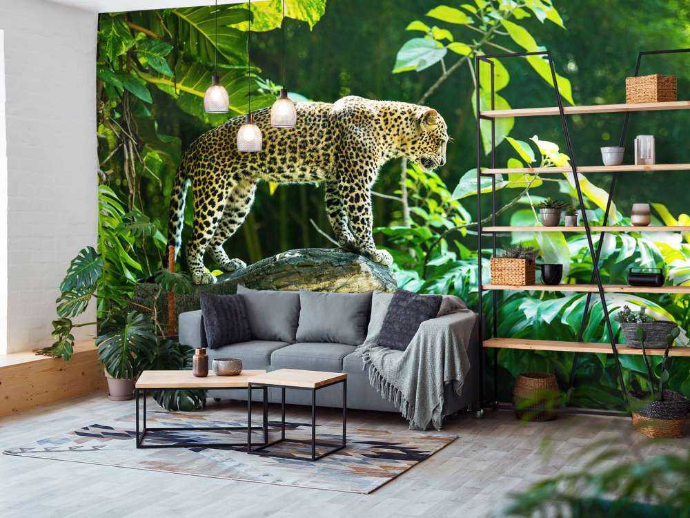 Leopard på en klippe
