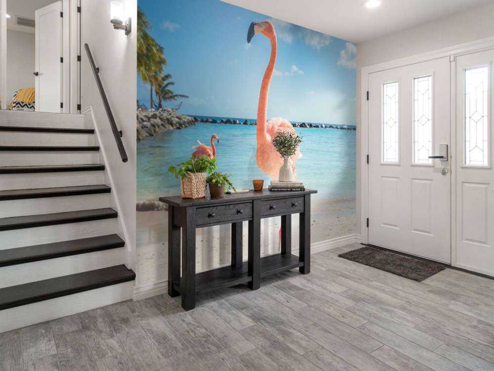 Flamingo på stranden