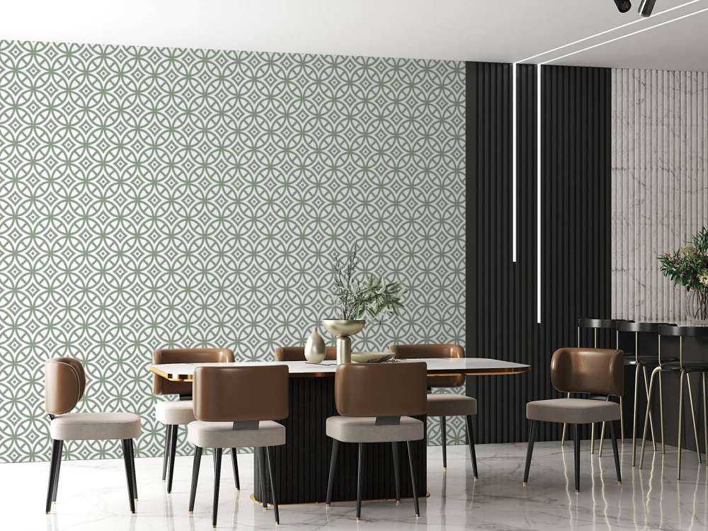 Mønster af cirkler og diamanter