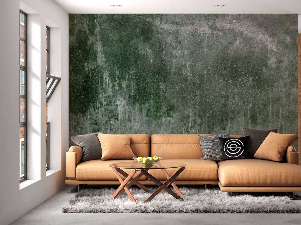 Gammel forvitret grøn væg