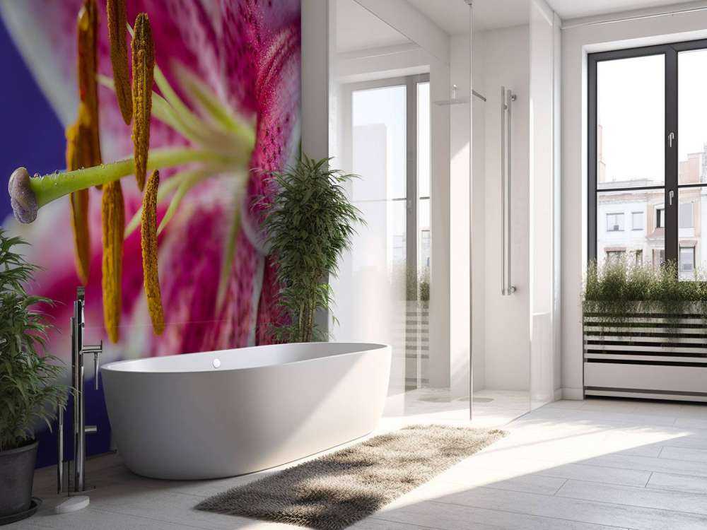 Nærbillede af lyserød blomst