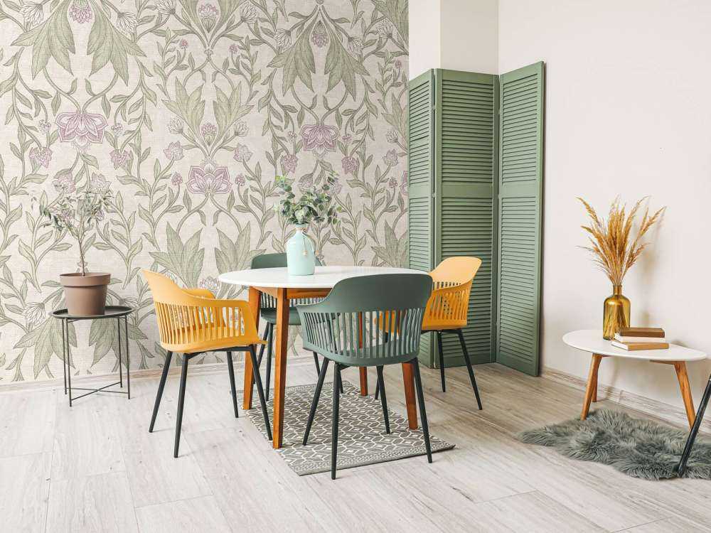 Morris blomsterdamask - creme