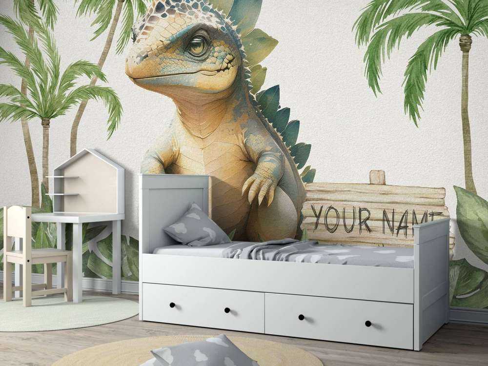 Baby stegosaurus i junglen