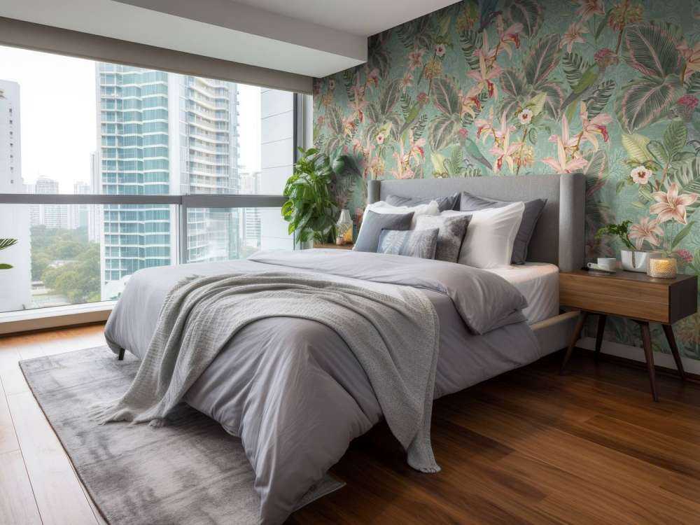 Tropiske junglefugle og papegøjer - mintgrøn