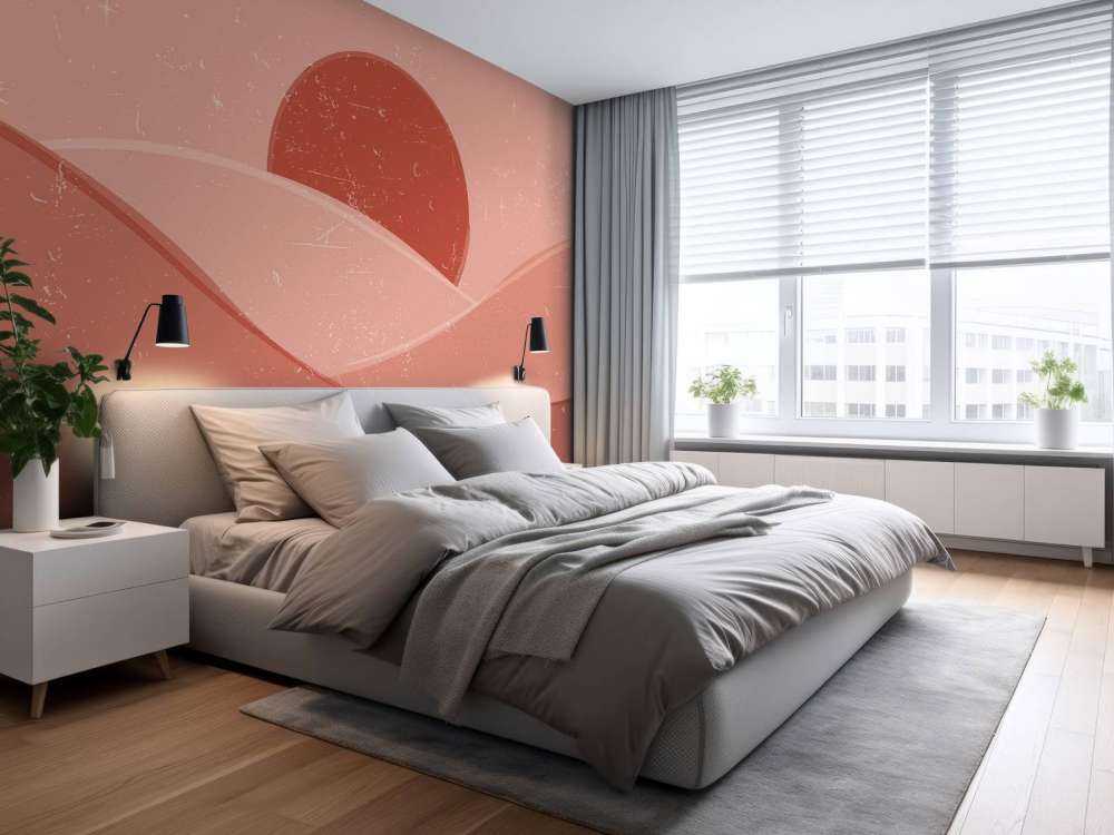 Røde bølger foran solen