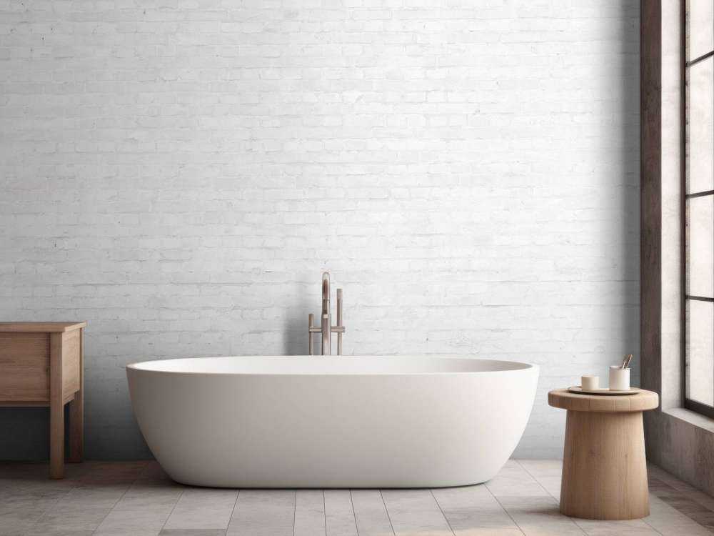 Gammel mur af hvide mursten