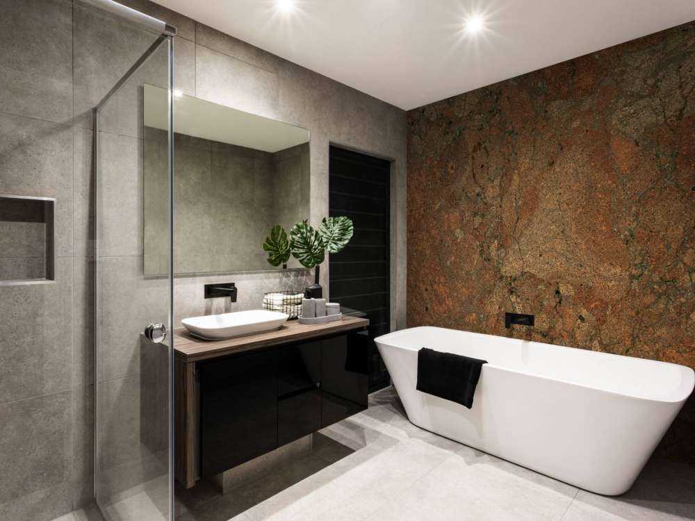 Marmor i terracotta-farve