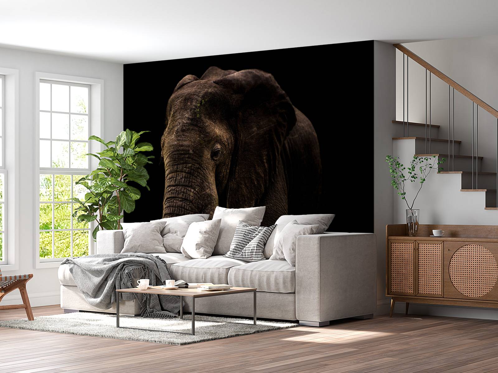 Elephant With Hummingbirds