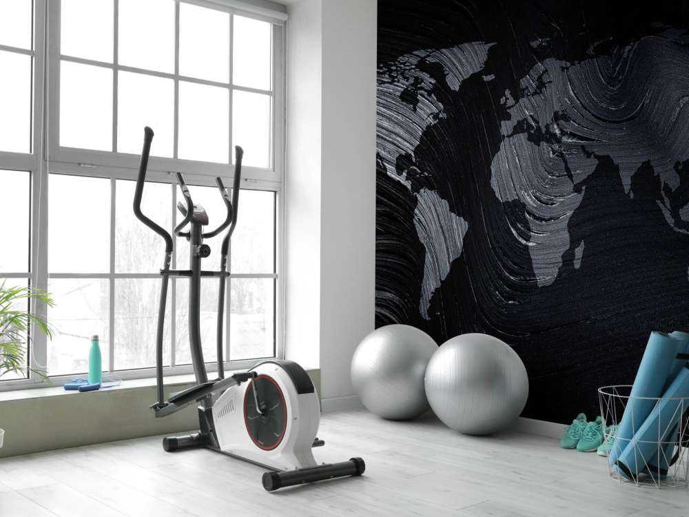 Verdenskort på et palmeblad