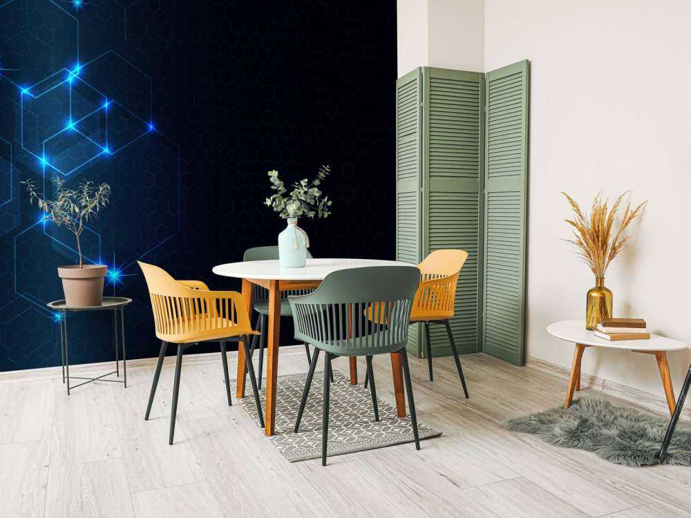 Abstrakte glødende hexagoner