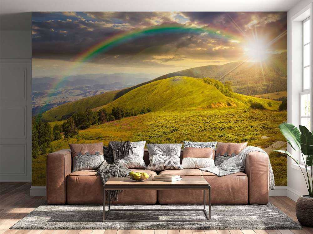 Bjerge ved solnedgang