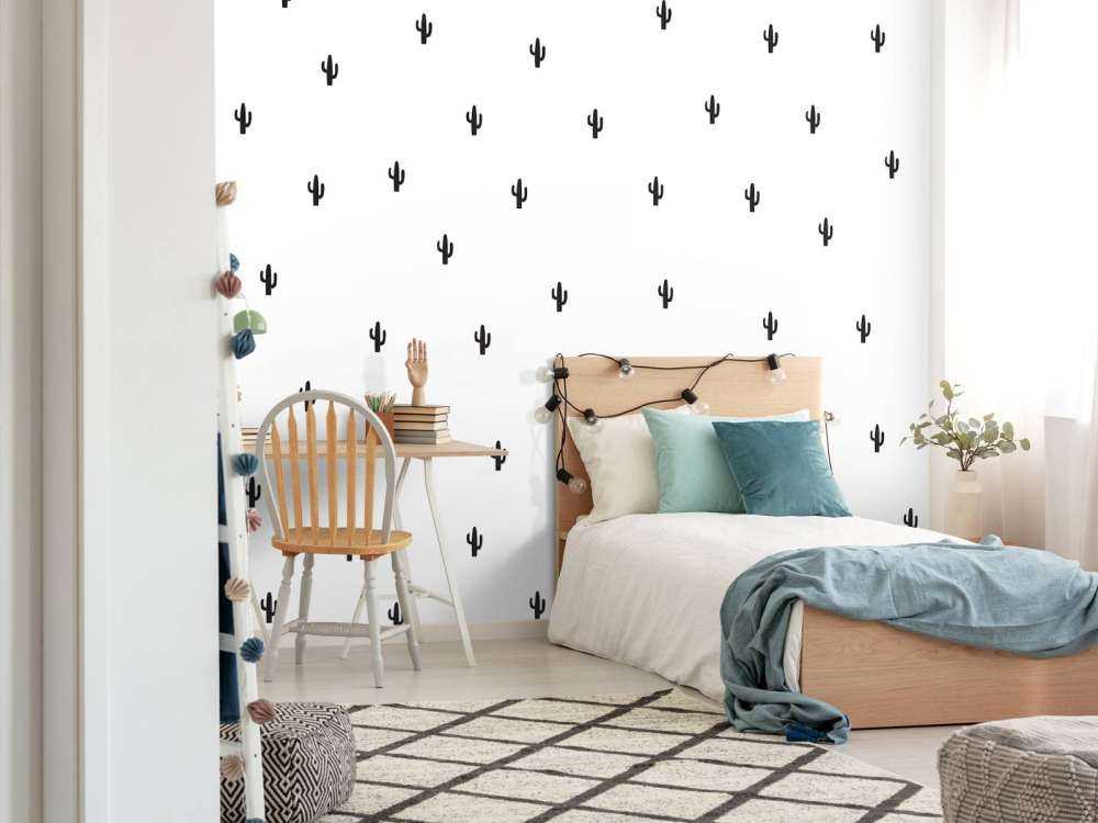 Kaktus i sort og hvid